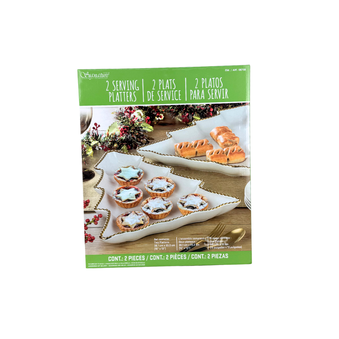 Signature Housewares 2-piece Christmas Tree Serving Plates Signature Housewares 2-piece Christmas Tree Serving Plates